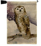 Winter Owl - Birds Garden Friends Vertical Impressions Decorative Flags HG105067 Made In USA