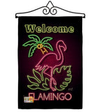 Welcome Neon Flamingo - Birds Garden Friends Vertical Impressions Decorative Flags HG137110 Made In USA