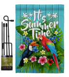 Tropical Summer - Birds Garden Friends Vertical Impressions Decorative Flags HG137165 Made In USA