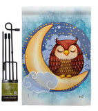 Midnight Owl - Birds Garden Friends Vertical Impressions Decorative Flags HG137356 Made In USA