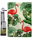 Paradise Flamingos - Birds Garden Friends Vertical Impressions Decorative Flags HG137589 Made In USA