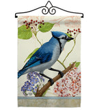 Blue Jay Floral - Birds Garden Friends Vertical Impressions Decorative Flags HG191052 Made In USA