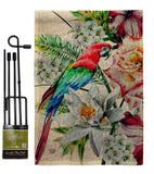 Tropical Parrot - Birds Garden Friends Vertical Impressions Decorative Flags HG192647 Made In USA