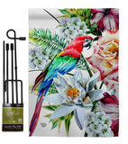 Tropical Parrot - Birds Garden Friends Vertical Impressions Decorative Flags HG192647 Made In USA