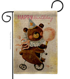 Cute Bear Birthday - Party Celebration Special Occasion Vertical Impressions Decorative Flags HG120093 Made In USA