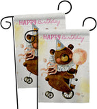 Cute Bear Birthday - Party Celebration Special Occasion Vertical Impressions Decorative Flags HG120093 Made In USA