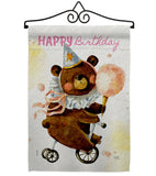 Cute Bear Birthday - Party Celebration Special Occasion Vertical Impressions Decorative Flags HG120093 Made In USA