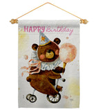 Cute Bear Birthday - Party Celebration Special Occasion Vertical Impressions Decorative Flags HG120093 Made In USA