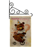 Cute Bear Birthday - Party Celebration Special Occasion Vertical Impressions Decorative Flags HG120093 Made In USA