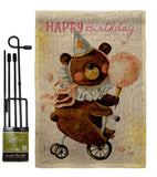 Cute Bear Birthday - Party Celebration Special Occasion Vertical Impressions Decorative Flags HG120093 Made In USA