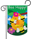 Bee Happy - Bugs & Frogs Garden Friends Vertical Applique Decorative Flags HG104062