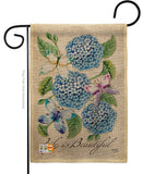 Life is Beautiful Hydrangeas - Bugs & Frogs Garden Friends Vertical Impressions Decorative Flags HG104081 Made In USA