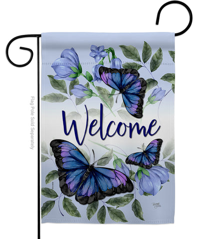Purple Butterflies - Bugs & Frogs Garden Friends Vertical Impressions Decorative Flags HG104100 Made In USA