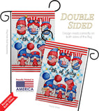 July 4th Gnome - Bugs & Frogs Garden Friends Vertical Impressions Decorative Flags HG104159 Made In USA