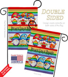 Peace Pride Gnome - Bugs & Frogs Garden Friends Vertical Impressions Decorative Flags HG104165 Made In USA