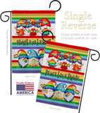 Peace Pride Gnome - Bugs & Frogs Garden Friends Vertical Impressions Decorative Flags HG104165 Made In USA