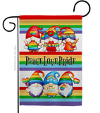 Peace Pride Gnome - Bugs & Frogs Garden Friends Vertical Impressions Decorative Flags HG104165 Made In USA