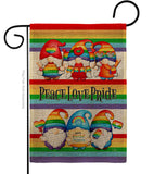 Peace Pride Gnome - Bugs & Frogs Garden Friends Vertical Impressions Decorative Flags HG104165 Made In USA