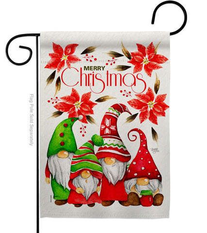 Christmas Gnome Family - Bugs & Frogs Garden Friends Vertical Impressions Decorative Flags HG104166 Made In USA