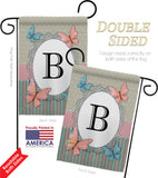 Butterflies B Initial - Bugs & Frogs Garden Friends Vertical Impressions Decorative Flags HG130132 Made In USA