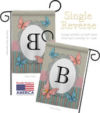 Butterflies B Initial - Bugs & Frogs Garden Friends Vertical Impressions Decorative Flags HG130132 Made In USA