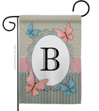 Butterflies B Initial - Bugs & Frogs Garden Friends Vertical Impressions Decorative Flags HG130132 Made In USA