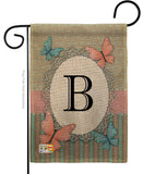 Butterflies B Initial - Bugs & Frogs Garden Friends Vertical Impressions Decorative Flags HG130132 Made In USA