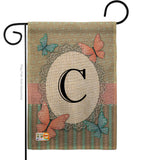 Butterflies C Initial - Bugs & Frogs Garden Friends Vertical Impressions Decorative Flags HG130133 Made In USA