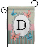 Butterflies D Initial - Bugs & Frogs Garden Friends Vertical Impressions Decorative Flags HG130134 Made In USA