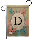 Butterflies D Initial - Bugs & Frogs Garden Friends Vertical Impressions Decorative Flags HG130134 Made In USA