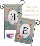 Butterflies E Initial - Bugs & Frogs Garden Friends Vertical Impressions Decorative Flags HG130135 Made In USA