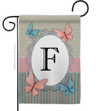 Butterflies F Initial - Bugs & Frogs Garden Friends Vertical Impressions Decorative Flags HG130136 Made In USA