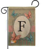 Butterflies F Initial - Bugs & Frogs Garden Friends Vertical Impressions Decorative Flags HG130136 Made In USA