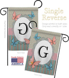 Butterflies G Initial - Bugs & Frogs Garden Friends Vertical Impressions Decorative Flags HG130137 Made In USA