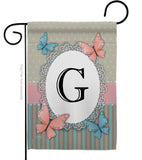 Butterflies G Initial - Bugs & Frogs Garden Friends Vertical Impressions Decorative Flags HG130137 Made In USA