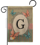 Butterflies G Initial - Bugs & Frogs Garden Friends Vertical Impressions Decorative Flags HG130137 Made In USA