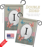 Butterflies I Initial - Bugs & Frogs Garden Friends Vertical Impressions Decorative Flags HG130139 Made In USA