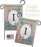 Butterflies I Initial - Bugs & Frogs Garden Friends Vertical Impressions Decorative Flags HG130139 Made In USA