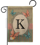 Butterflies K Initial - Bugs & Frogs Garden Friends Vertical Impressions Decorative Flags HG130141 Made In USA