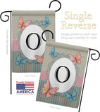 Butterflies O Initial - Bugs & Frogs Garden Friends Vertical Impressions Decorative Flags HG130145 Made In USA