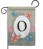 Butterflies O Initial - Bugs & Frogs Garden Friends Vertical Impressions Decorative Flags HG130145 Made In USA