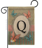 Butterflies Q Initial - Bugs & Frogs Garden Friends Vertical Impressions Decorative Flags HG130147 Made In USA