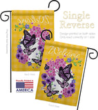 Welcome Butterflies Bouquet - Bugs & Frogs Garden Friends Vertical Impressions Decorative Flags HG137032 Made In USA