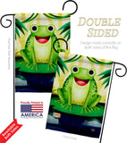 Happy Frog - Bugs & Frogs Garden Friends Vertical Impressions Decorative Flags HG192620 Made In USA