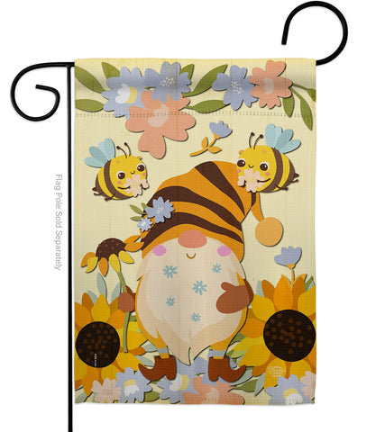 Blooming Gnome - Bugs & Frogs Garden Friends Vertical Impressions Decorative Flags HG192669 Made In USA