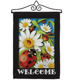 Ladybug Heaven - Bugs & Frogs Garden Friends Vertical Impressions Decorative Flags HG104068 Made In USA