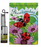 Bienvenidos Tortolitas - Bugs & Frogs Garden Friends Vertical Impressions Decorative Flags HG104074 Imported