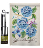 Life is Beautiful Hydrangeas - Bugs & Frogs Garden Friends Vertical Impressions Decorative Flags HG104081 Made In USA