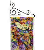 Pansies with Butterflies - Bugs & Frogs Garden Friends Vertical Impressions Decorative Flags HG104082 Made In USA