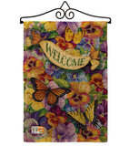 Pansies with Butterflies - Bugs & Frogs Garden Friends Vertical Impressions Decorative Flags HG104082 Made In USA